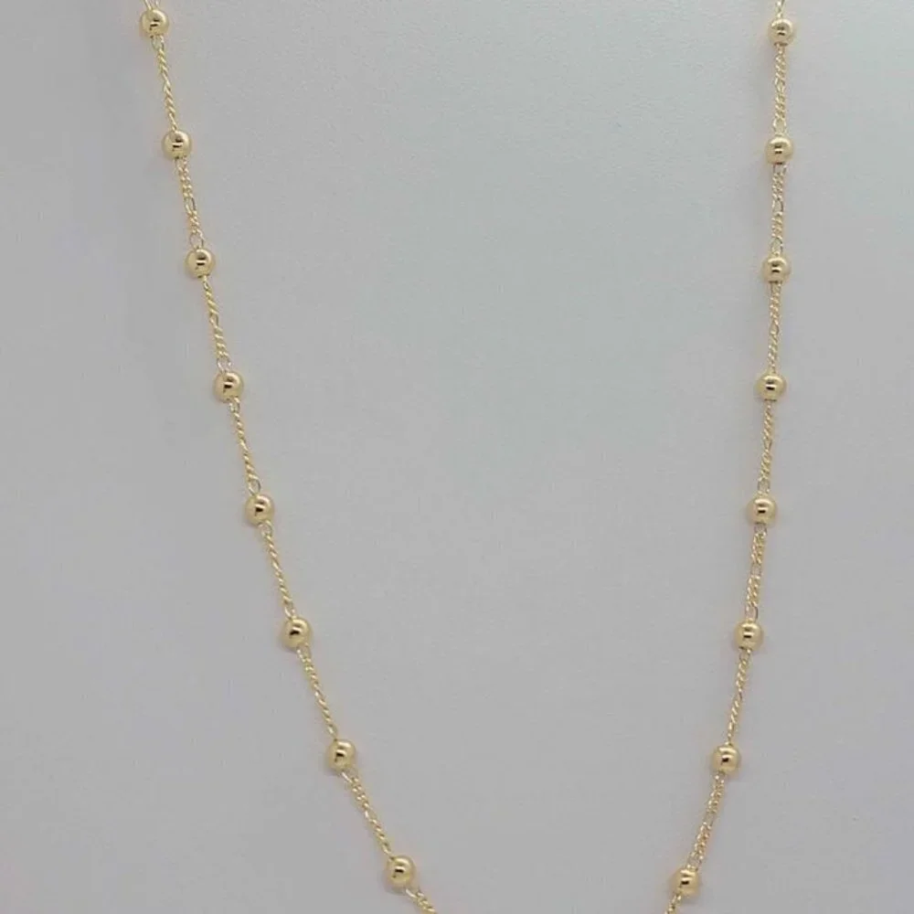 Brazilian 18k Gold Filled Beaded Necklace - Picture 2 of 3